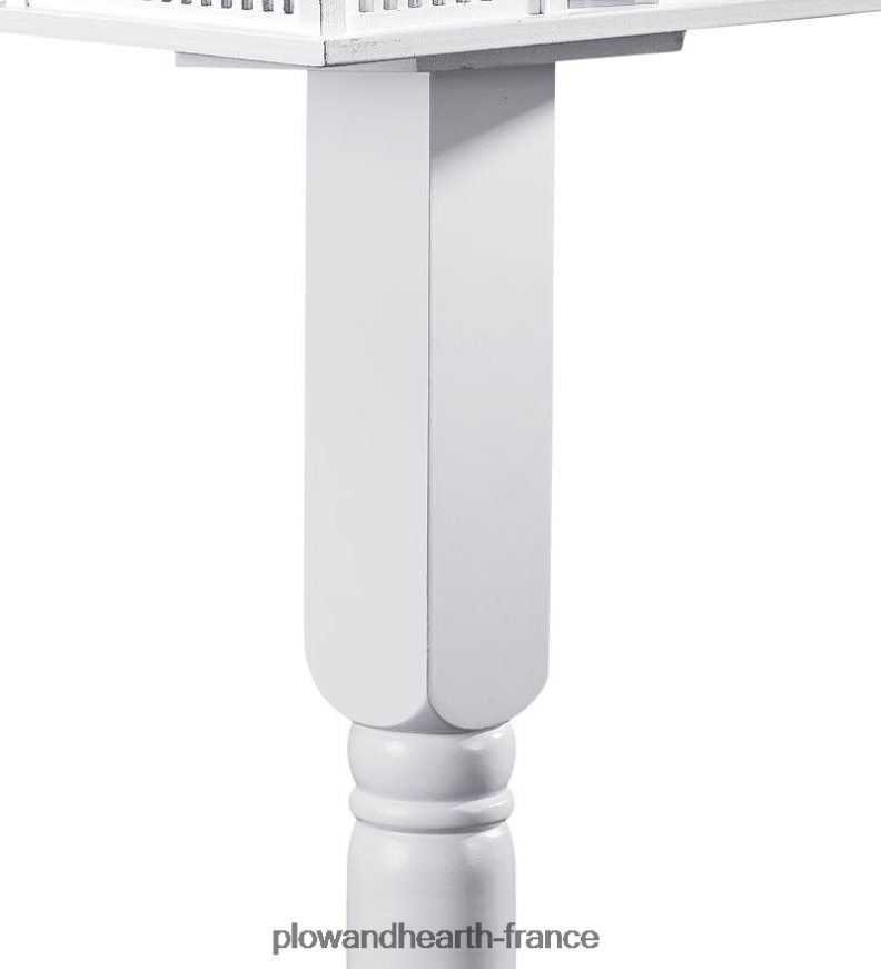 Piédestal en bois tourné pour nichoir/mangeoire avec tarière au sol - blanc Plow & Hearth 8642F6791 cour et jardin