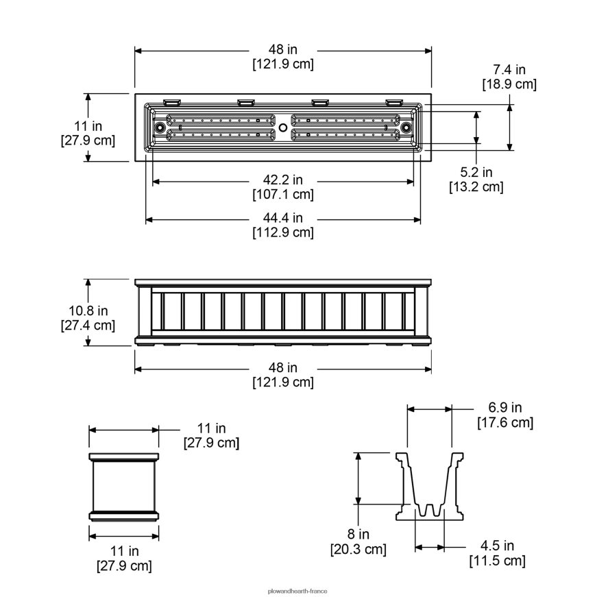Jardinières à arrosage automatique Lexington avec supports de suspension Plow & Hearth 8642F6925 cour et jardin