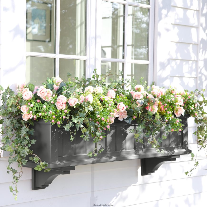 Jardinières à arrosage automatique Lexington avec supports de suspension Plow & Hearth 8642F6925 cour et jardin