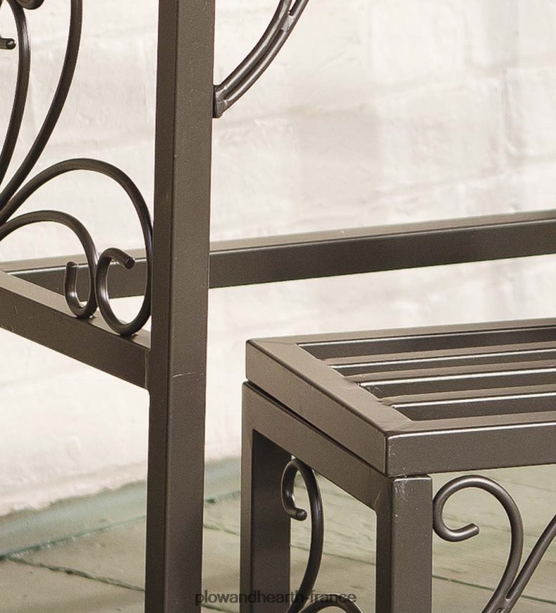 Supports d'usine en métal gigognes avec volutes, ensemble de trois Plow & Hearth 8642F6912 cour et jardin