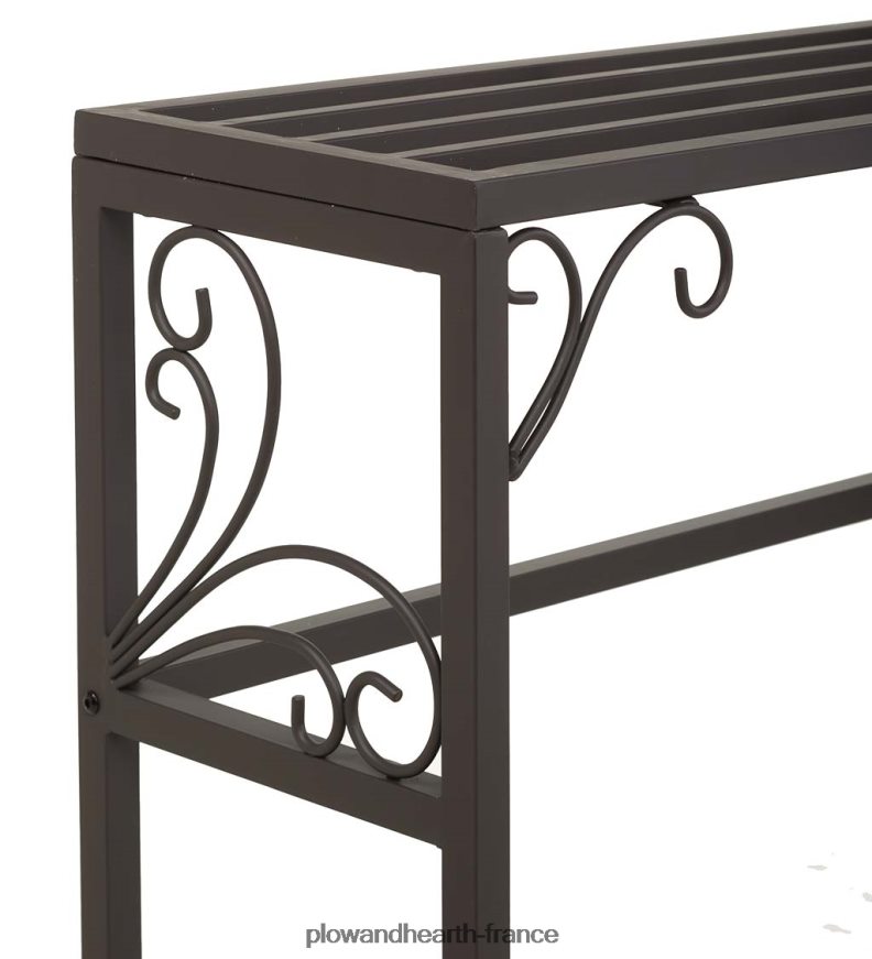 Supports d'usine en métal gigognes avec volutes, ensemble de trois Plow & Hearth 8642F6912 cour et jardin