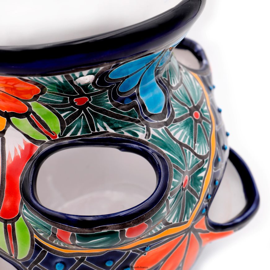 grand pot de fraises talavera bleu royal Plow & Hearth 8642F6939 cour et jardin