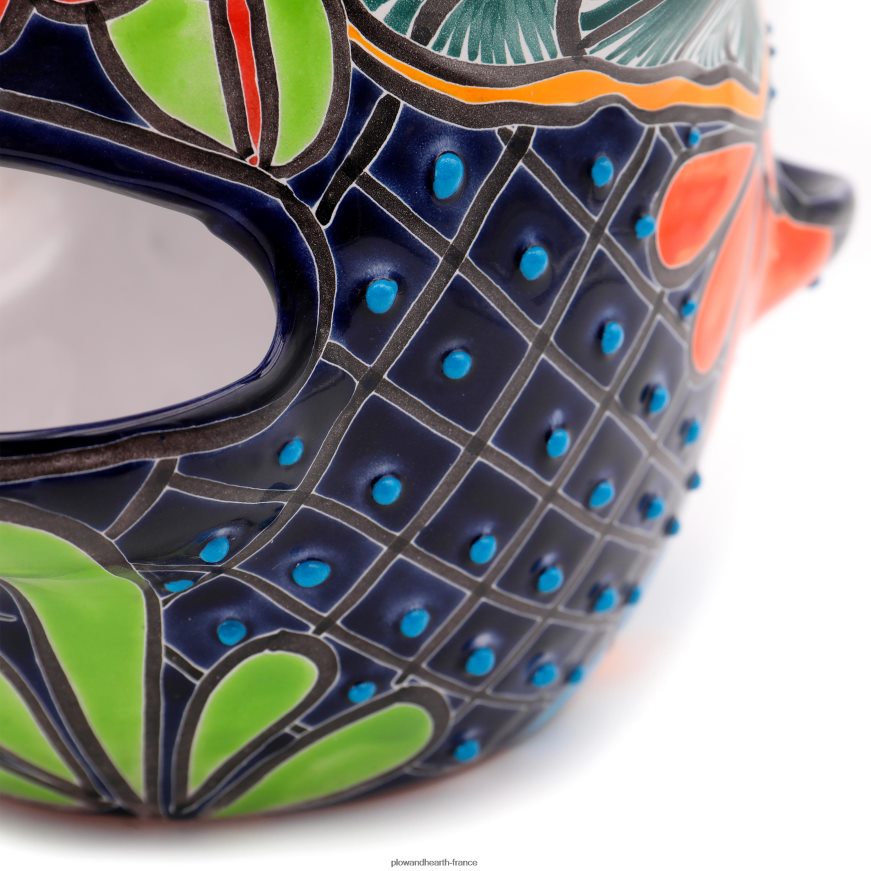 grand pot de fraises talavera bleu royal Plow & Hearth 8642F6939 cour et jardin