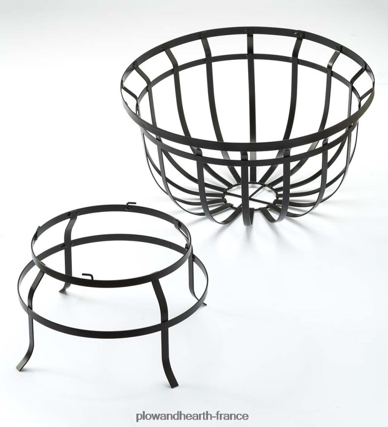 jardinière en métal sur pieds avec doublure en coco Plow & Hearth 8642F6914 cour et jardin