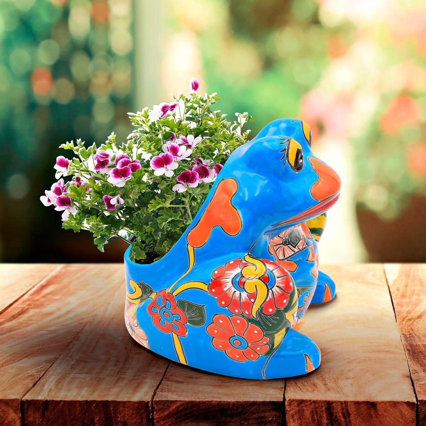 jardinière grenouille talavera multicolore Plow & Hearth 8642F6945 cour et jardin
