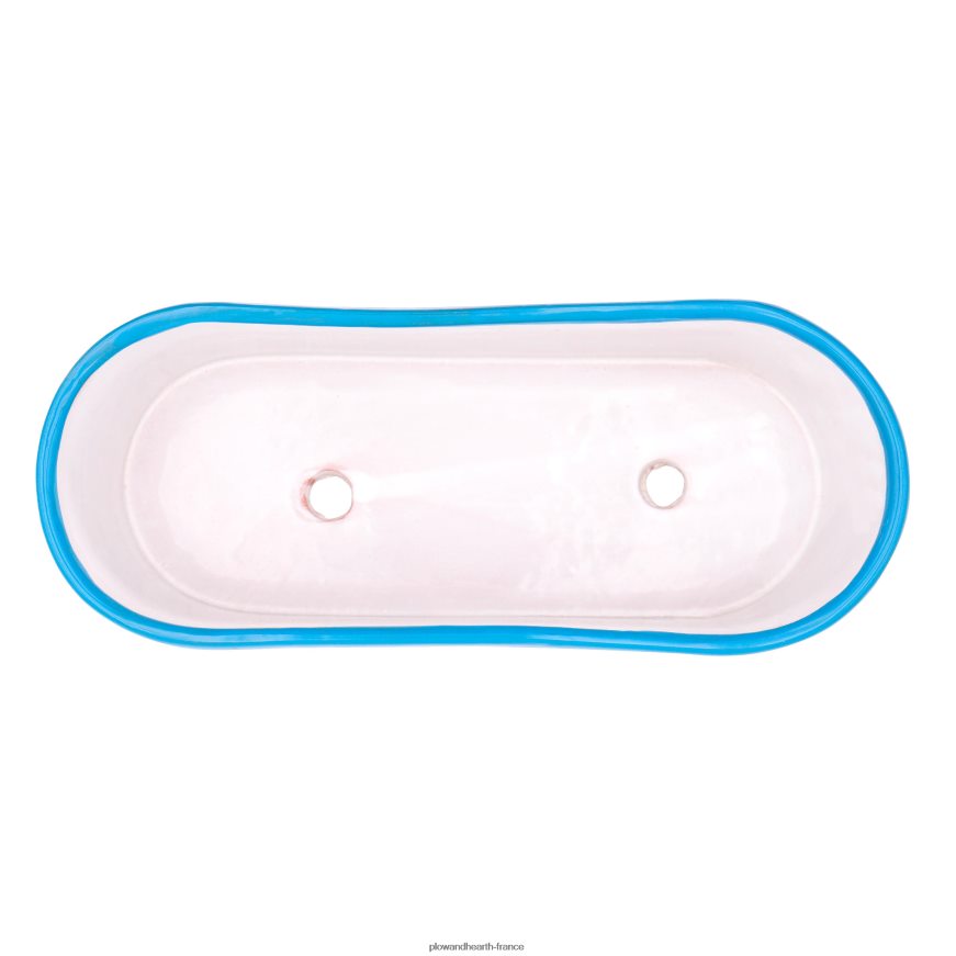 jardinière à rebord turquoise Talavera Plow & Hearth 8642F6934 cour et jardin