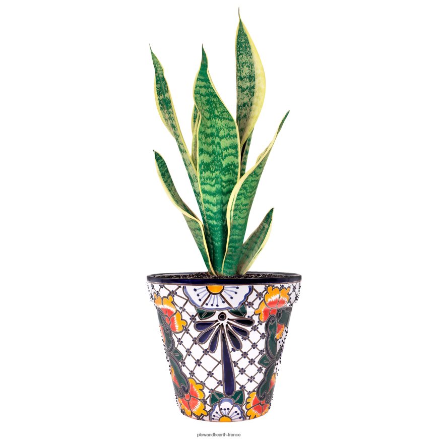 jardinière talavera blanche Plow & Hearth 8642F6971 cour et jardin