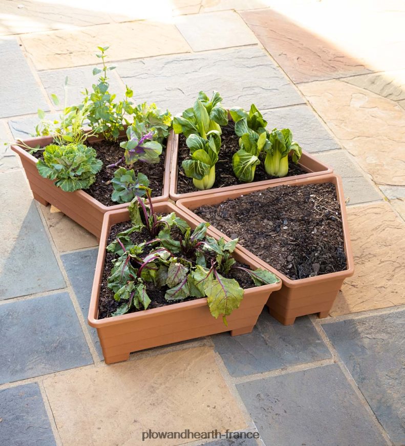 jardinières de conversion modulaires surélevées, ensemble de 4 Plow & Hearth 8642F6920 cour et jardin