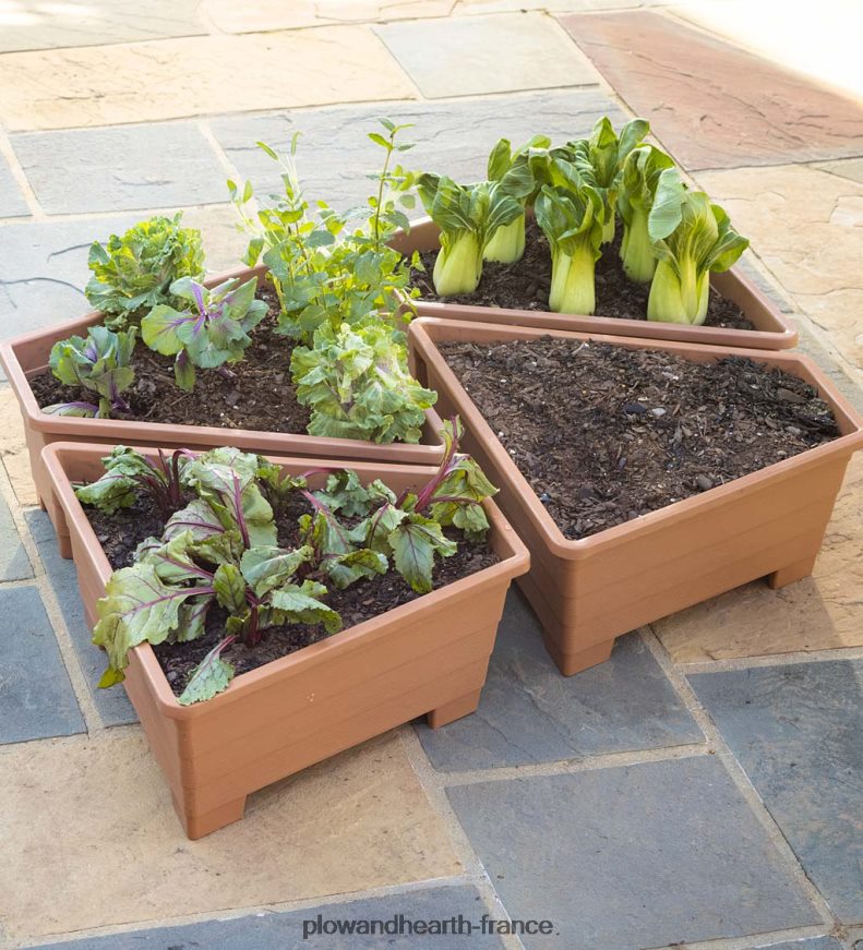 jardinières de conversion modulaires surélevées, ensemble de 4 Plow & Hearth 8642F6920 cour et jardin