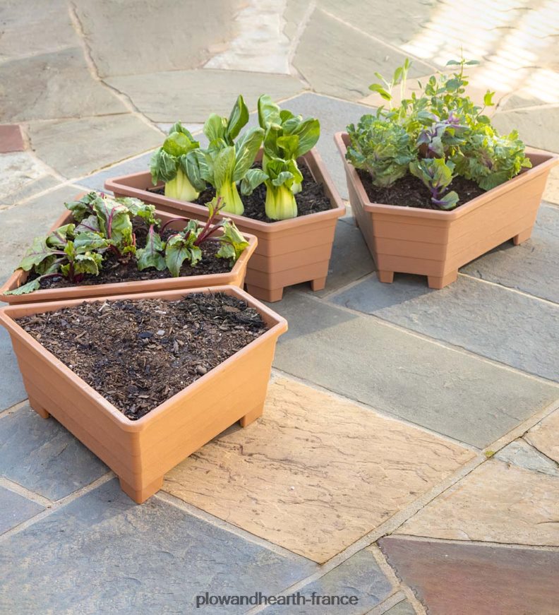 jardinières de conversion modulaires surélevées, ensemble de 4 Plow & Hearth 8642F6920 cour et jardin