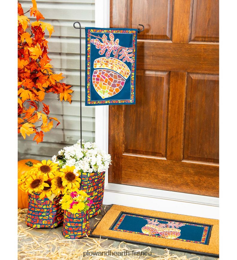 jardinières en tissu à motifs, lot de 3 - carreaux Plow & Hearth 8642F6961 cour et jardin