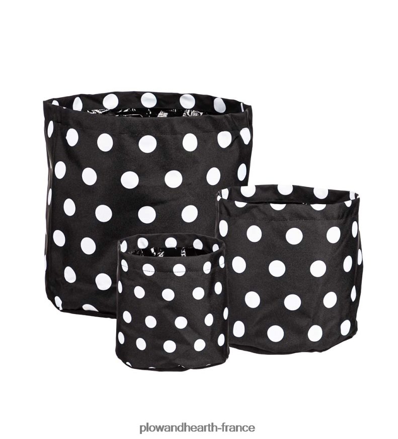 jardinières en tissu à motifs, lot de 3 - carreaux Plow & Hearth 8642F6961 cour et jardin