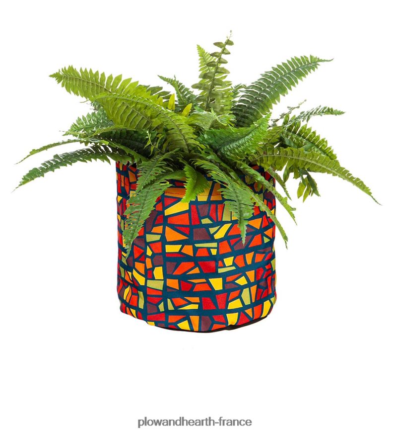 jardinières en tissu à motifs, lot de 3 - carreaux Plow & Hearth 8642F6961 cour et jardin