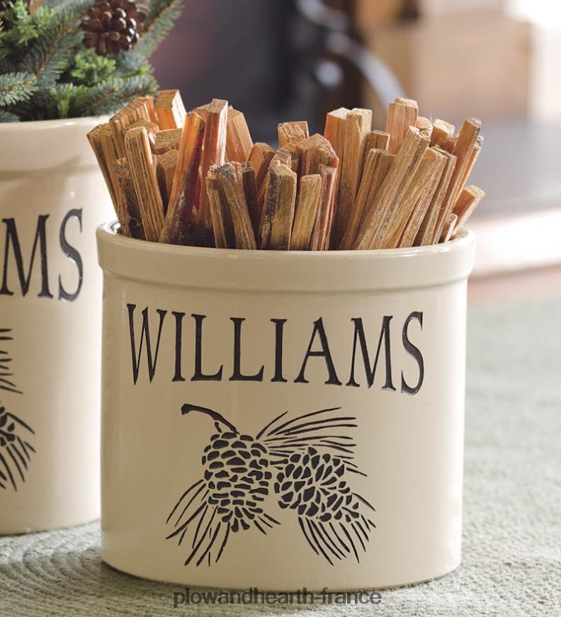 pot personnalisé à double pomme de pin fabriqué à la main aux États-Unis Plow & Hearth 8642F6942 cour et jardin