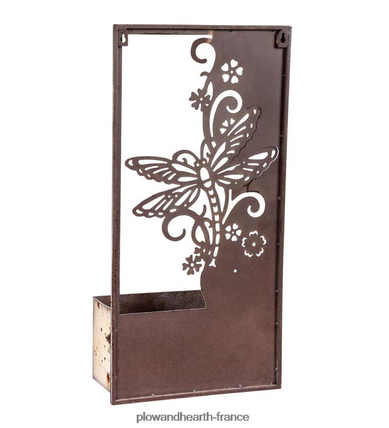 support pour plante libellule en métal peint Plow & Hearth 8642F6965 cour et jardin