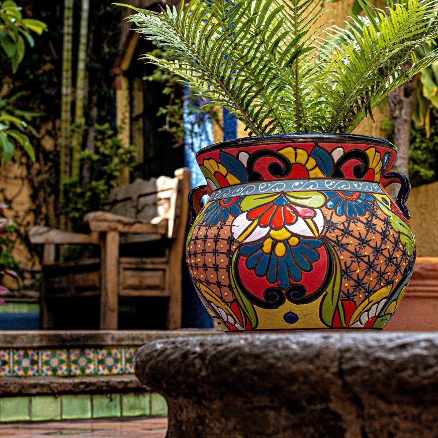 très grand planteur floral talavera chata Plow & Hearth 8642F6959 cour et jardin