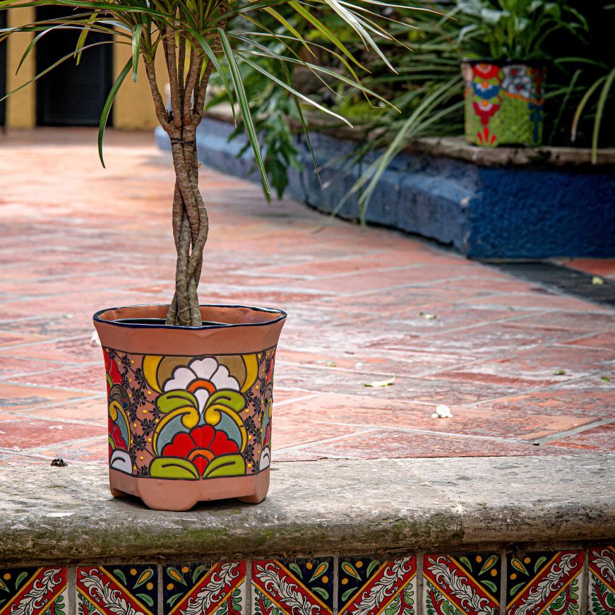 vase à fleurs talavera octogonal moyen Plow & Hearth 8642F6957 cour et jardin