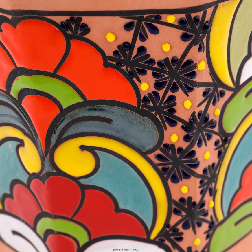 vase à fleurs talavera octogonal moyen Plow & Hearth 8642F6957 cour et jardin