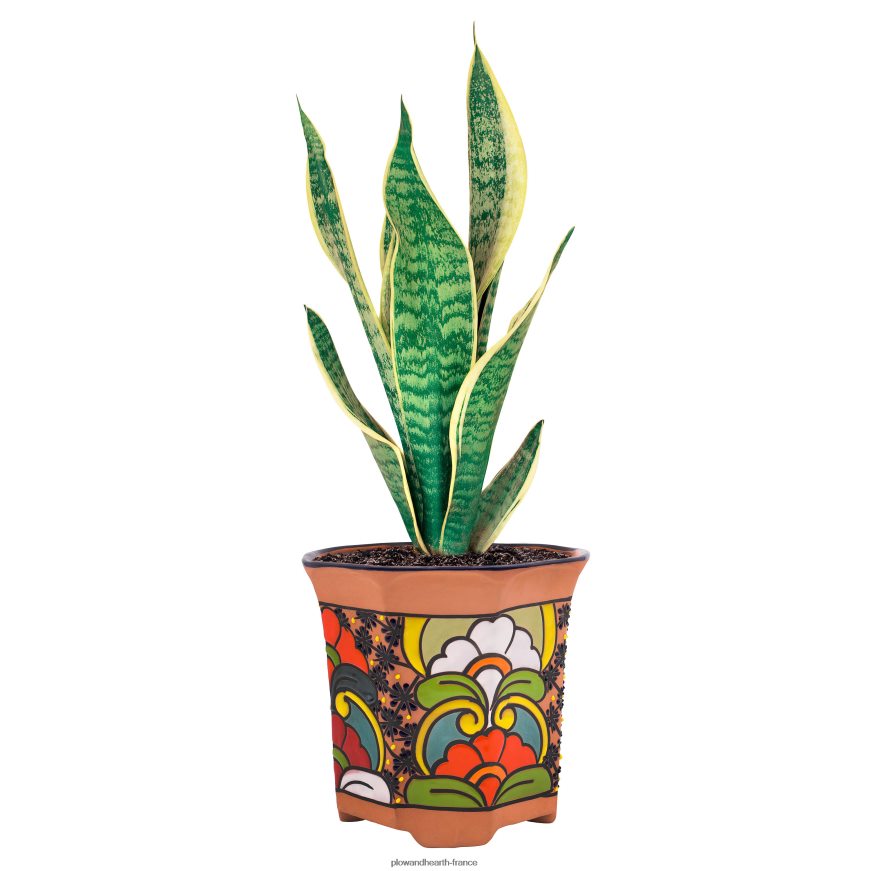 vase à fleurs talavera octogonal moyen Plow & Hearth 8642F6957 cour et jardin