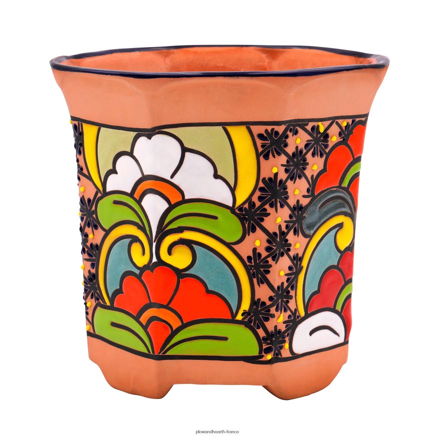 vase à fleurs talavera octogonal moyen Plow & Hearth 8642F6957 cour et jardin