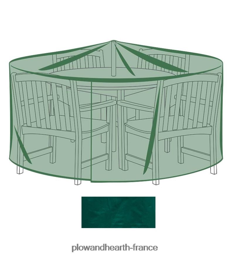 Housse de mobilier d'extérieur classique grande table ronde et chaises - vert Plow & Hearth 8642F61013 cour et jardin