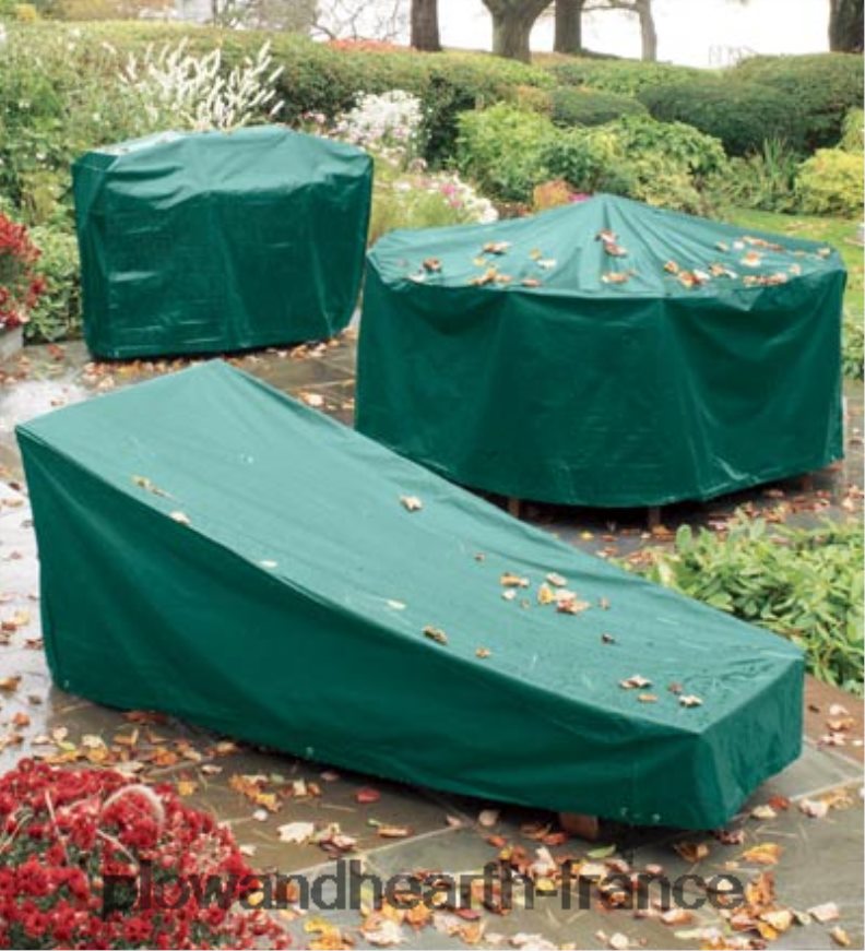 Housse toutes saisons pour mobilier d'extérieur classique pour climatiseur carré - vert Plow & Hearth 8642F61029 cour et jardin