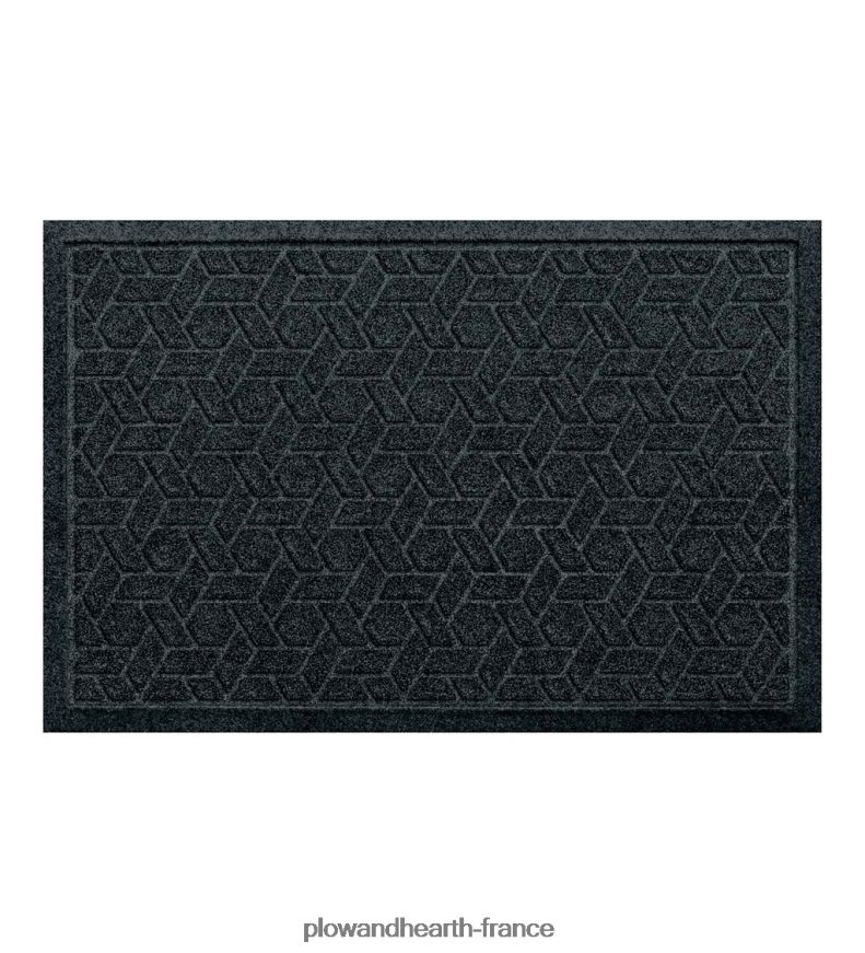 Paillasson tissé en canne lavable en machine Waterhog - granite Plow & Hearth 8642F61064 cour et jardin