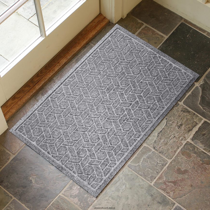 Paillasson tissé en canne lavable en machine Waterhog - granite Plow & Hearth 8642F61064 cour et jardin