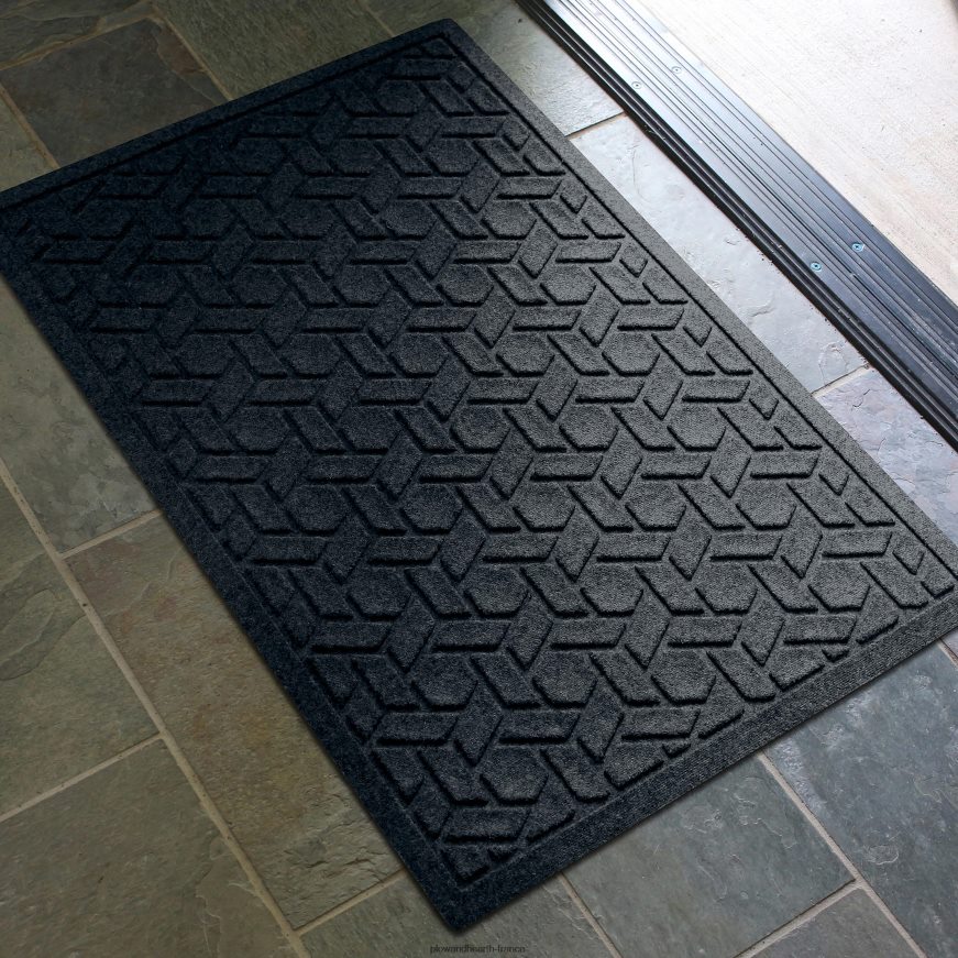 Paillasson tissé en canne lavable en machine Waterhog - granite Plow & Hearth 8642F61064 cour et jardin