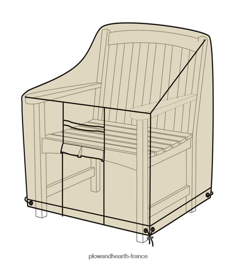 housse de fauteuil de luxe - beige Plow & Hearth 8642F61022 cour et jardin