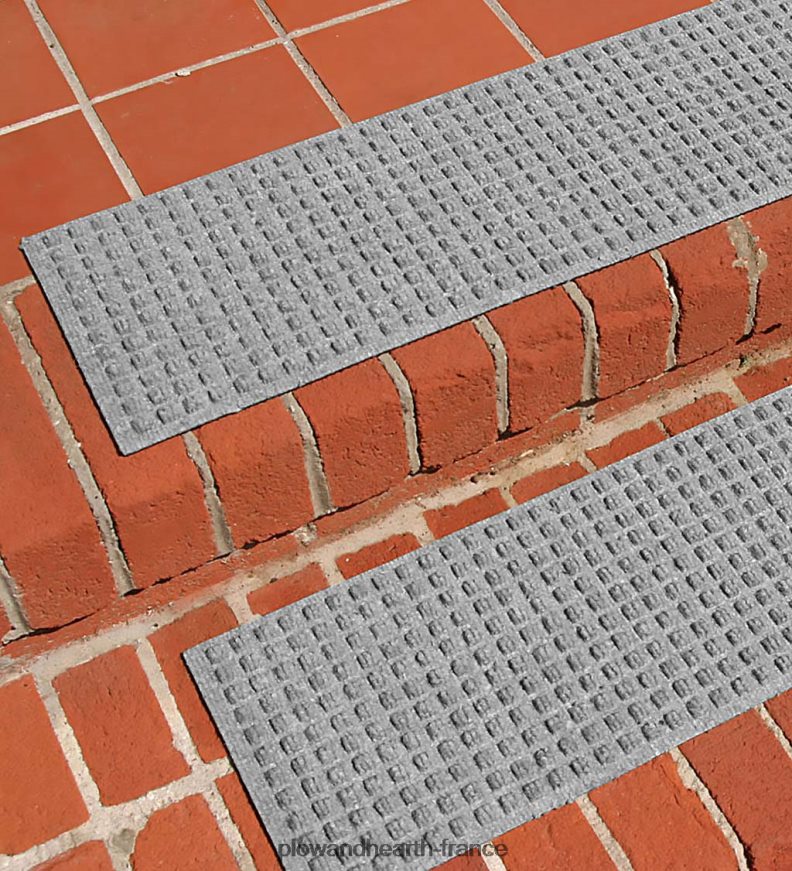 marches d'escalier gaufrées - gris Plow & Hearth 8642F61042 cour et jardin