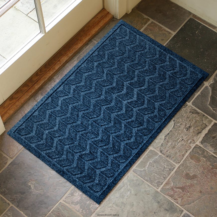 paillasson chevron lavable en machine waterhog - granit Plow & Hearth 8642F61071 cour et jardin