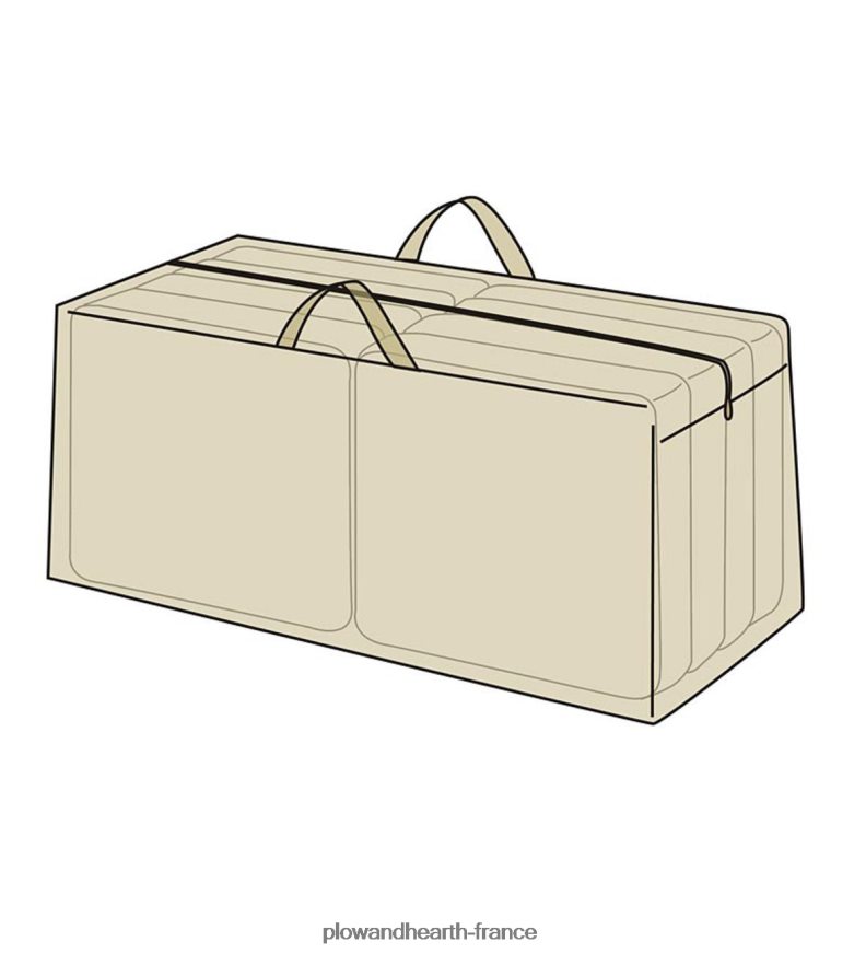 sac de rangement pour coussins de mobilier d'extérieur de luxe - beige Plow & Hearth 8642F61027 cour et jardin