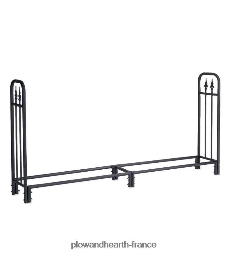 support à bois en acier robuste avec un design de fleuron Plow & Hearth 8642F61003 cour et jardin