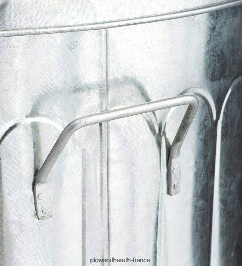 poubelle d'incinérateur de jardin/maison en métal galvanisé Plow & Hearth 8642F6990 cour et jardin