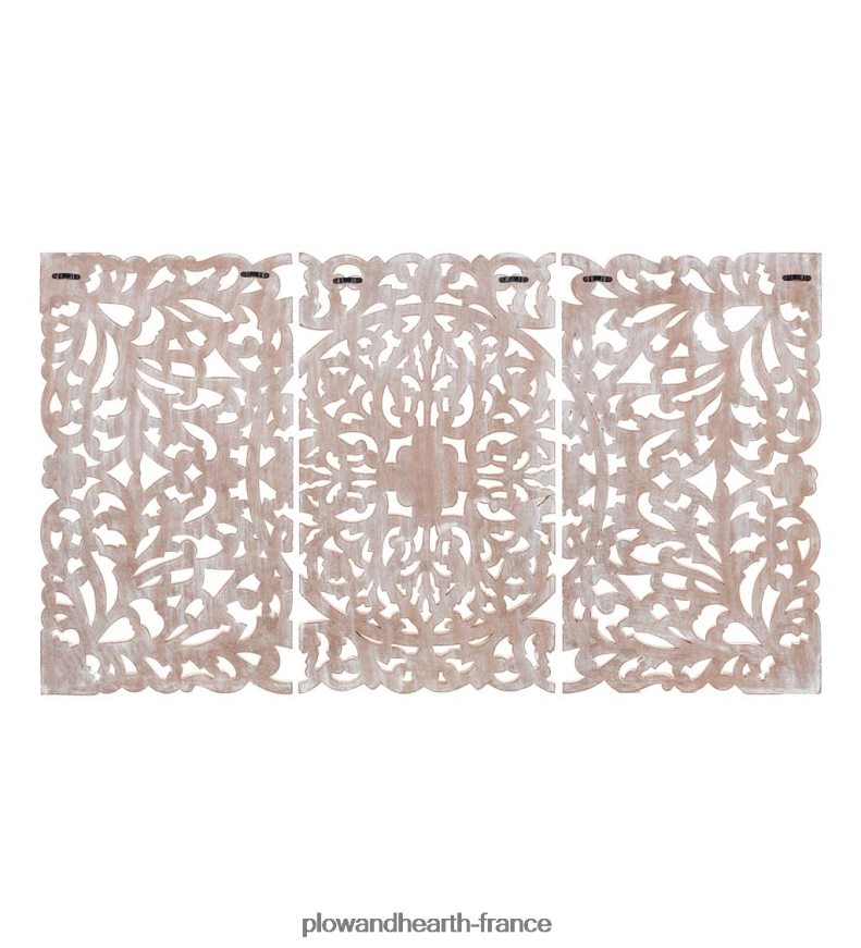 art mural floral lavé à la chaux à trois panneaux Plow & Hearth 8642F62134 meubles