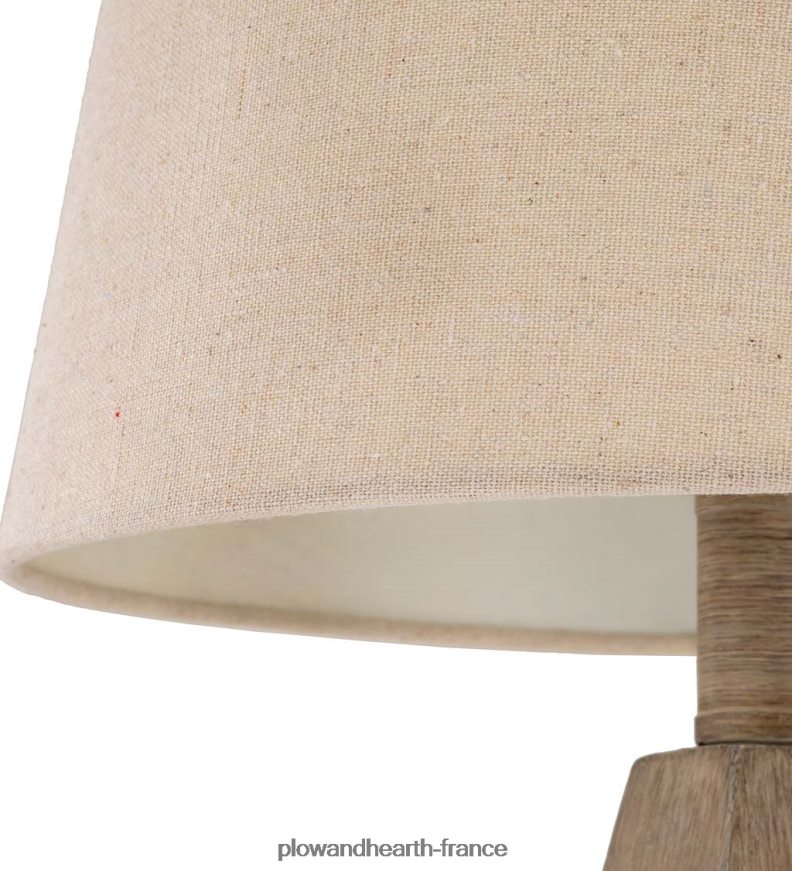 lampe de table en bois patiné avec abat-jour en lin naturel Plow & Hearth 8642F62125 meubles