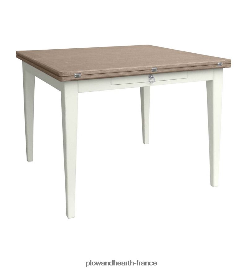 Table Shelby de la collection Farmhouse de Laurel Ridge avec feuilles dépliantes - cacao Plow & Hearth 8642F62099 meubles