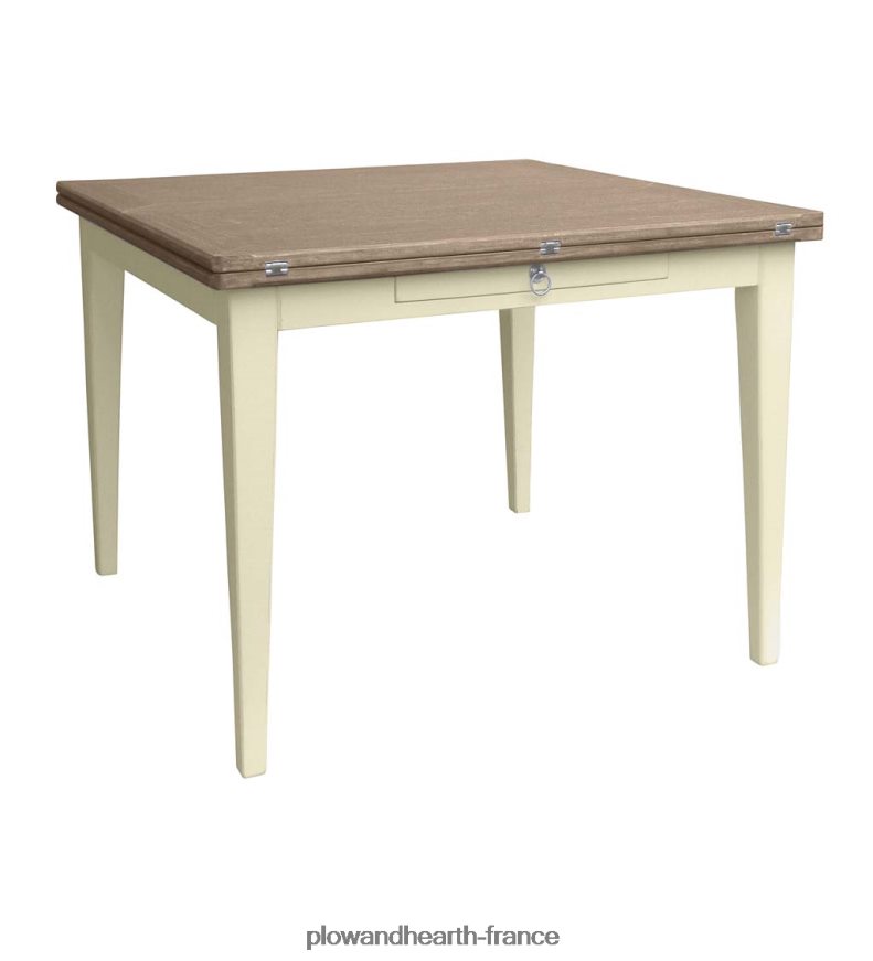 Table Shelby de la collection Farmhouse de Laurel Ridge avec feuilles dépliantes - cacao Plow & Hearth 8642F62099 meubles