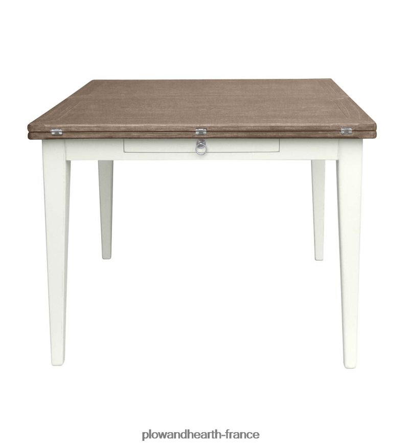 Table Shelby de la collection Farmhouse de Laurel Ridge avec feuilles dépliantes - cacao Plow & Hearth 8642F62099 meubles