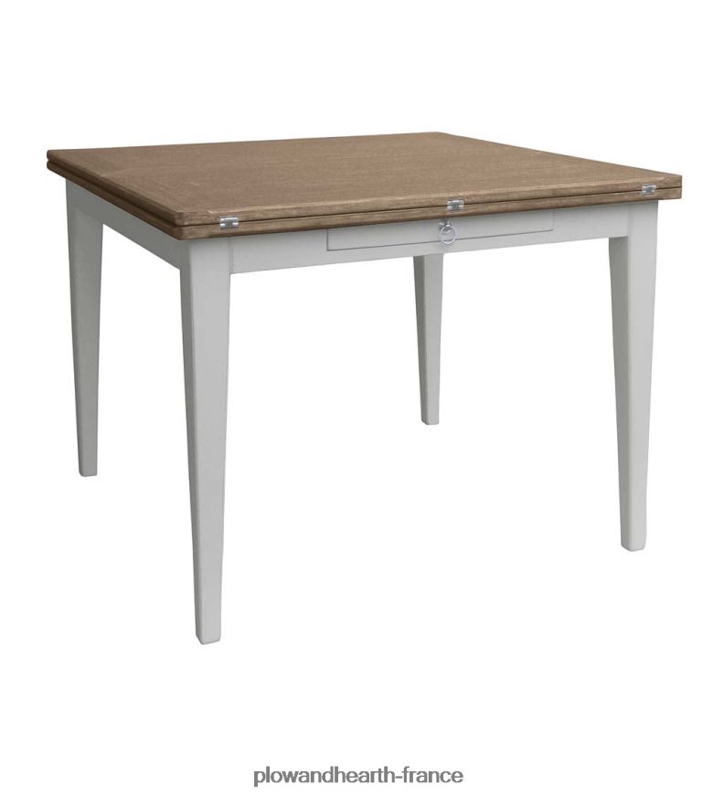 Table Shelby de la collection Farmhouse de Laurel Ridge avec feuilles dépliantes - cacao Plow & Hearth 8642F62099 meubles