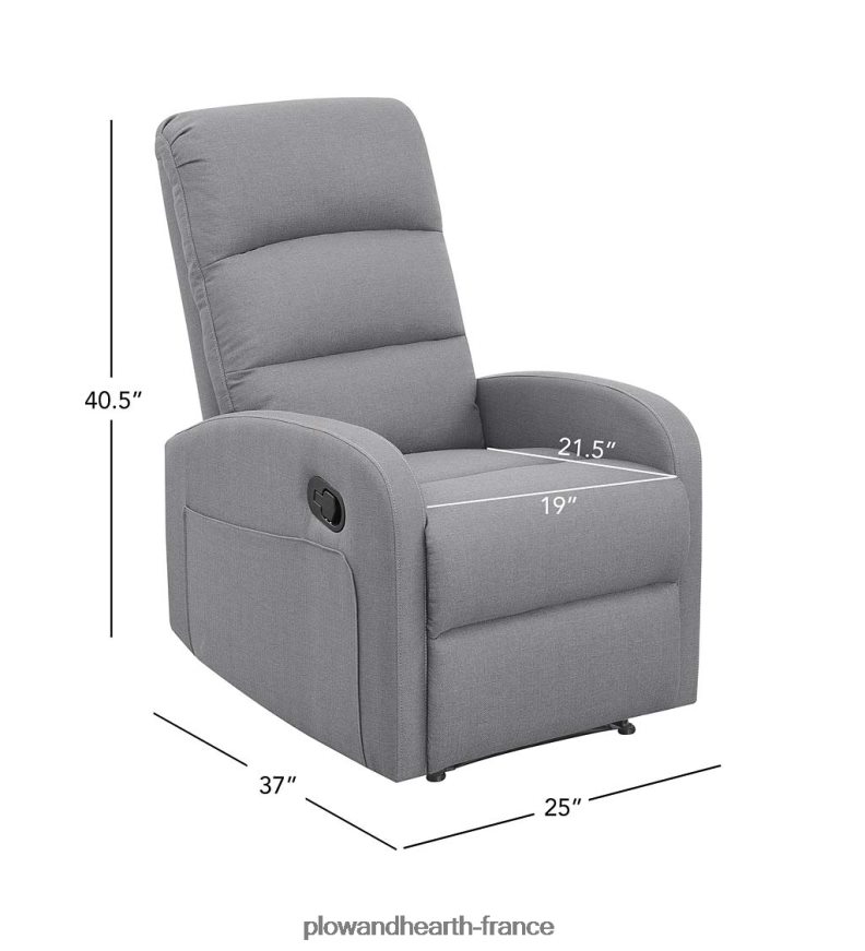 Fauteuil inclinable manuel rembourré emilia - gris Plow & Hearth 8642F62027 meubles