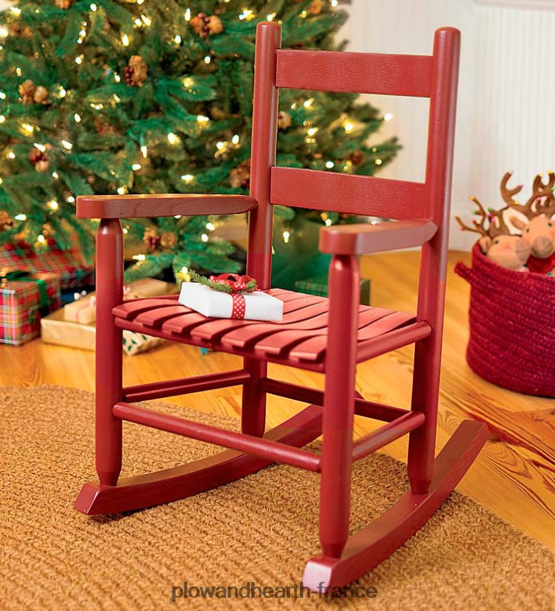 bascule à dossier échelle en chêne pour enfant - personnalisation facultative Plow & Hearth 8642F62029 meubles