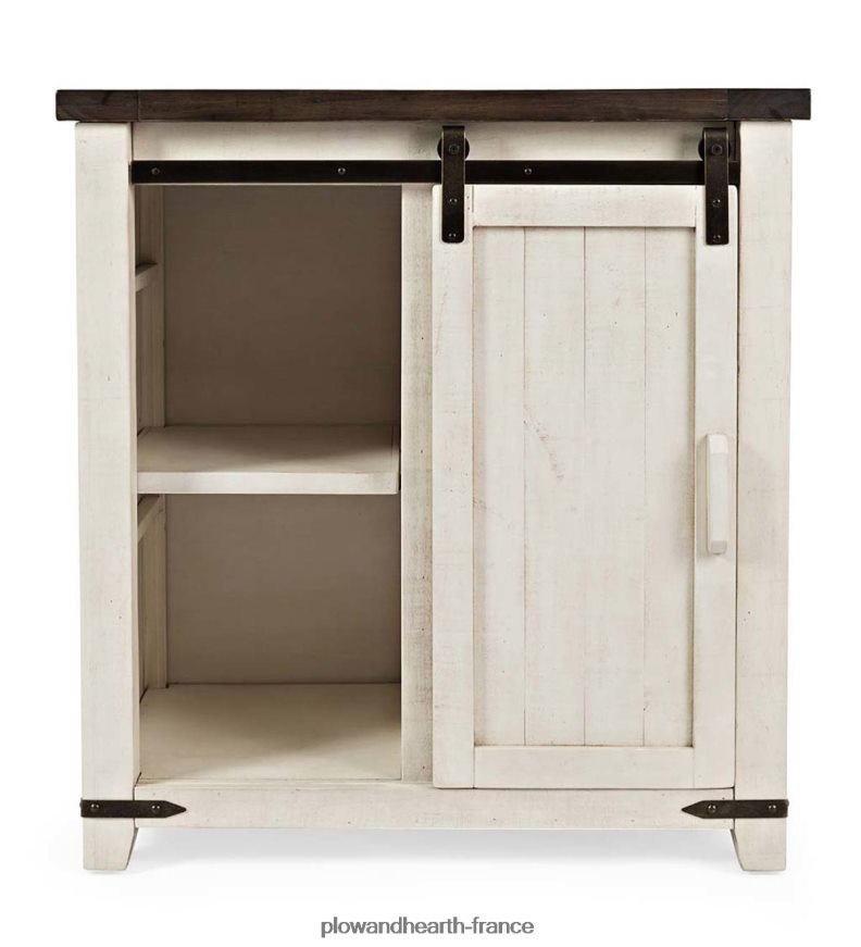 armoire de rangement en bois à porte de grange Cape Charles - blanc Plow & Hearth 8642F62082 meubles