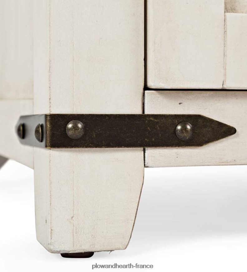 armoire de rangement en bois à porte de grange Cape Charles - blanc Plow & Hearth 8642F62082 meubles