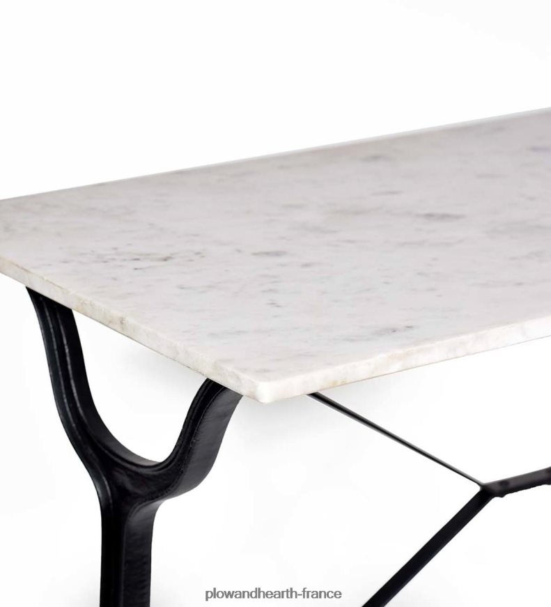 Table console en fonte avec plateau en marbre de 30 hauteurs - blanc Plow & Hearth 8642F62092 meubles