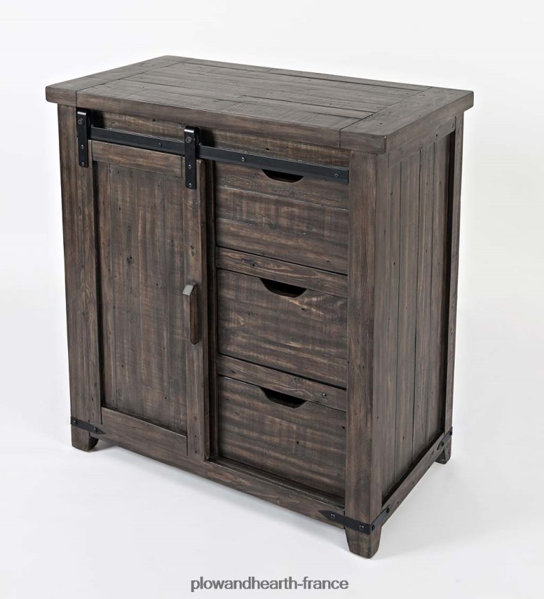 Armoire de rangement en bois à porte de grange Cape Charles avec finition bois de grange - bois de grange Plow & Hearth 8642F61993 meubles