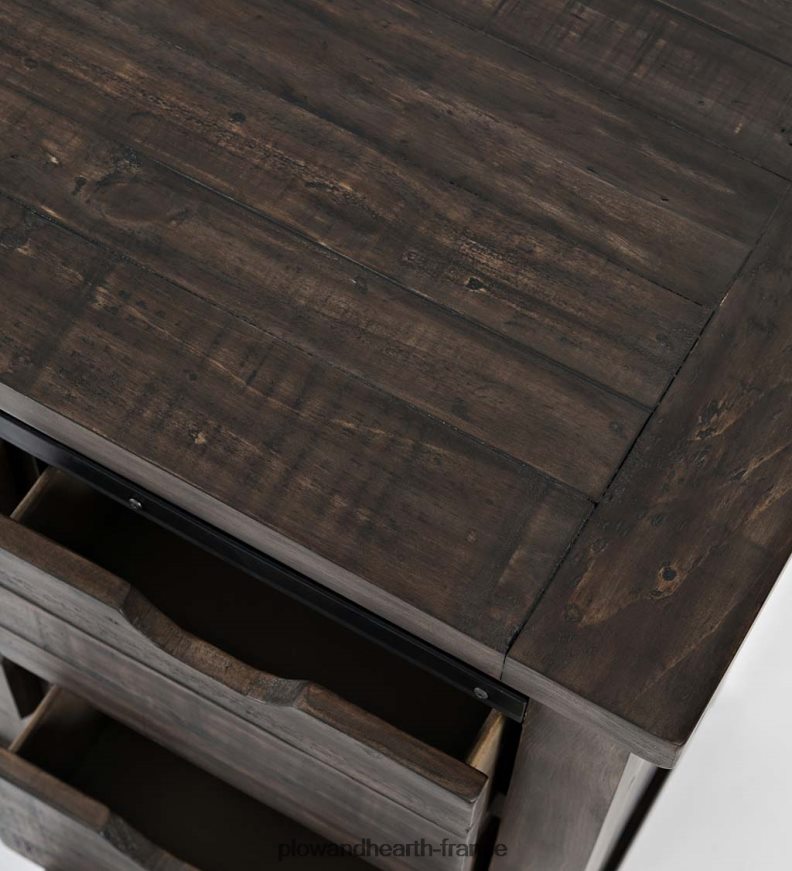 Armoire de rangement en bois à porte de grange Cape Charles avec finition bois de grange - bois de grange Plow & Hearth 8642F61993 meubles