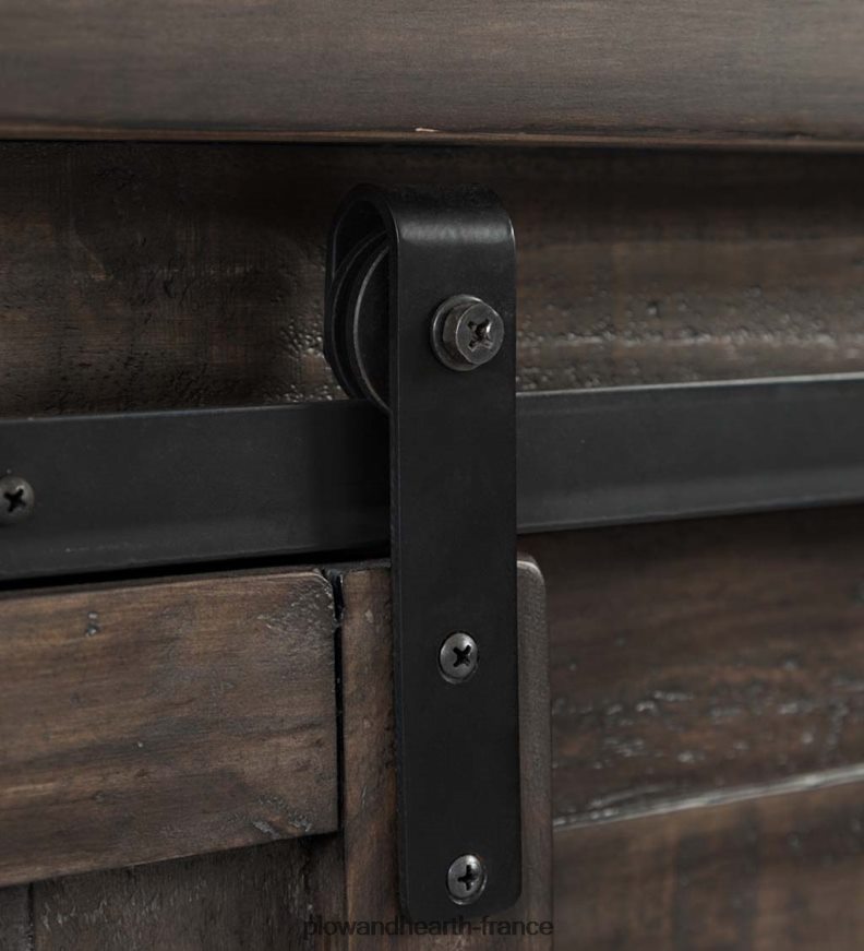 Armoire de rangement en bois à porte de grange Cape Charles avec finition bois de grange - bois de grange Plow & Hearth 8642F61993 meubles