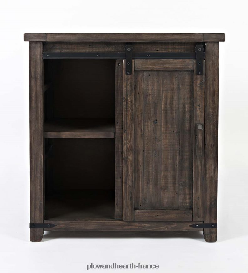 Armoire de rangement en bois à porte de grange Cape Charles avec finition bois de grange - bois de grange Plow & Hearth 8642F61993 meubles
